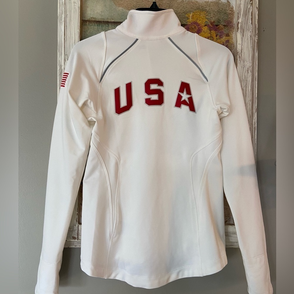 Vintage Nike Team USA White Full Zip Athletic Track Jacket Size XS Great!! - Picture 4 of 7